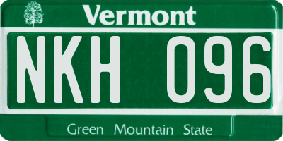 VT license plate NKH096