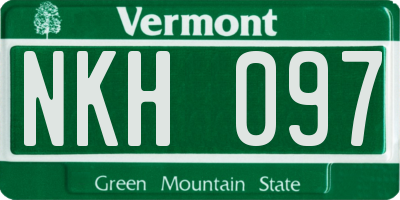 VT license plate NKH097