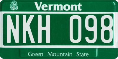 VT license plate NKH098