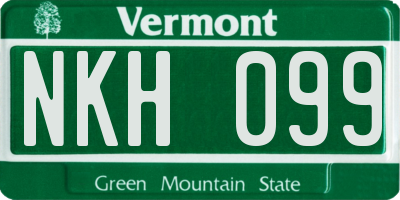 VT license plate NKH099
