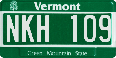VT license plate NKH109