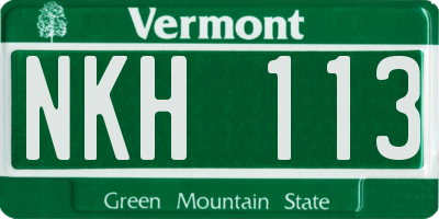 VT license plate NKH113