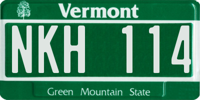 VT license plate NKH114