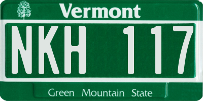 VT license plate NKH117