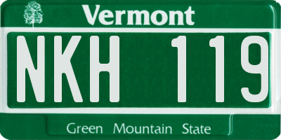 VT license plate NKH119