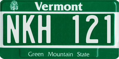 VT license plate NKH121