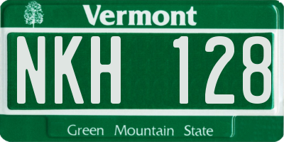 VT license plate NKH128