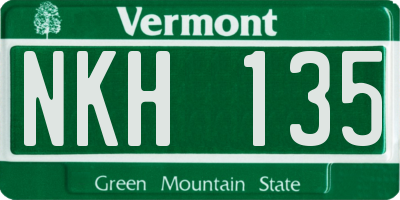 VT license plate NKH135