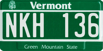 VT license plate NKH136