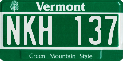 VT license plate NKH137
