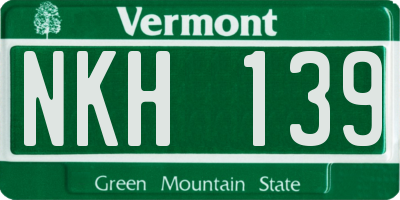 VT license plate NKH139