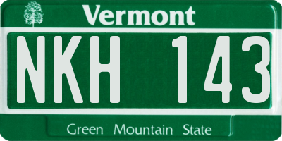 VT license plate NKH143