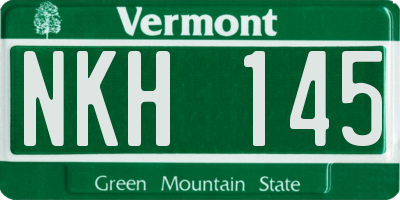 VT license plate NKH145
