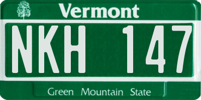 VT license plate NKH147
