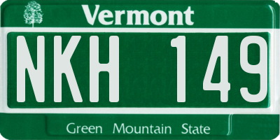 VT license plate NKH149