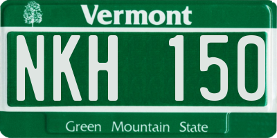 VT license plate NKH150