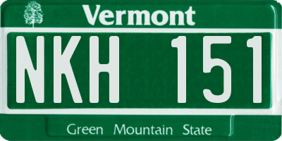 VT license plate NKH151
