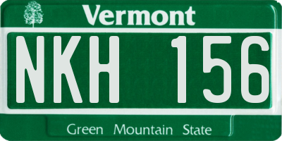 VT license plate NKH156