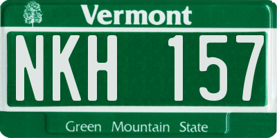 VT license plate NKH157