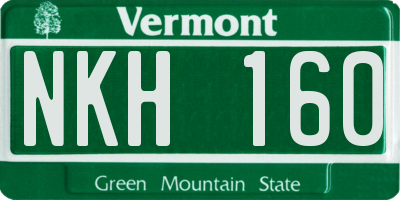 VT license plate NKH160