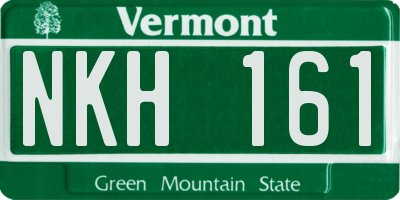 VT license plate NKH161