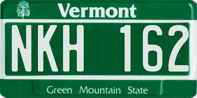 VT license plate NKH162
