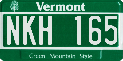 VT license plate NKH165