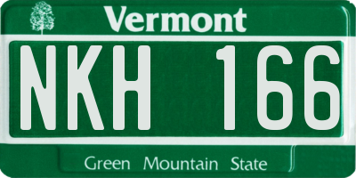 VT license plate NKH166