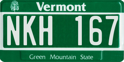 VT license plate NKH167