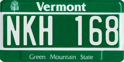 VT license plate NKH168