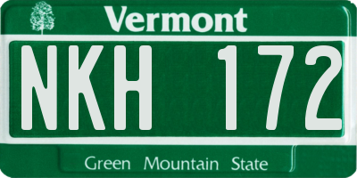 VT license plate NKH172