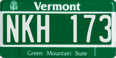 VT license plate NKH173