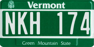 VT license plate NKH174