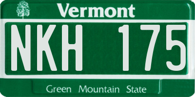 VT license plate NKH175