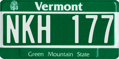 VT license plate NKH177