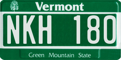 VT license plate NKH180
