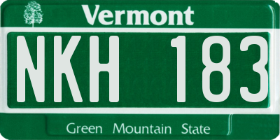 VT license plate NKH183