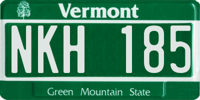 VT license plate NKH185