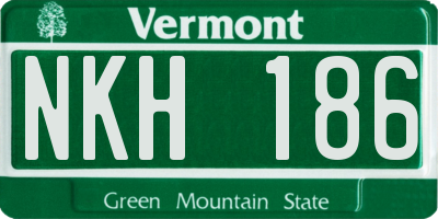 VT license plate NKH186
