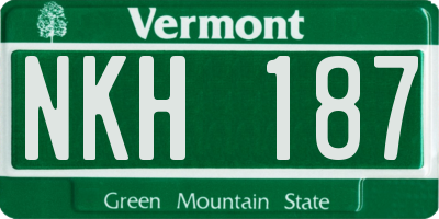 VT license plate NKH187