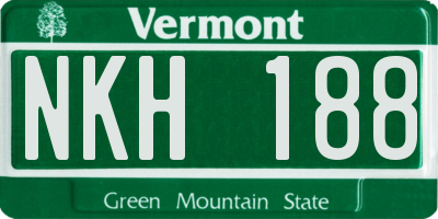 VT license plate NKH188