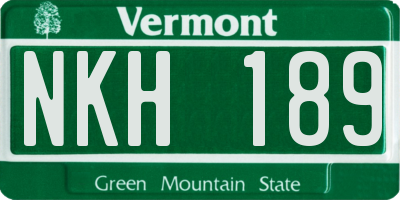 VT license plate NKH189