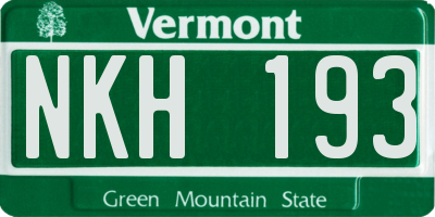 VT license plate NKH193