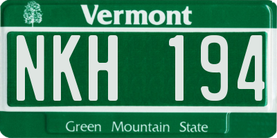 VT license plate NKH194