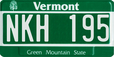VT license plate NKH195