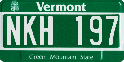 VT license plate NKH197