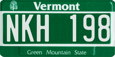 VT license plate NKH198