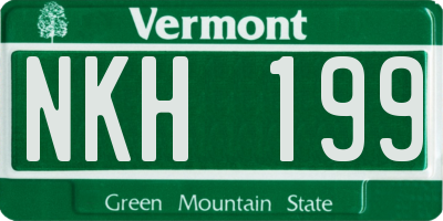 VT license plate NKH199