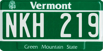 VT license plate NKH219