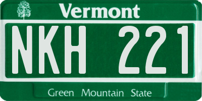 VT license plate NKH221